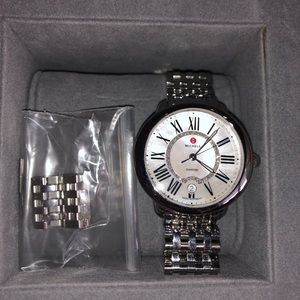 Michele Serein Stainless Steel Diamond  Watch